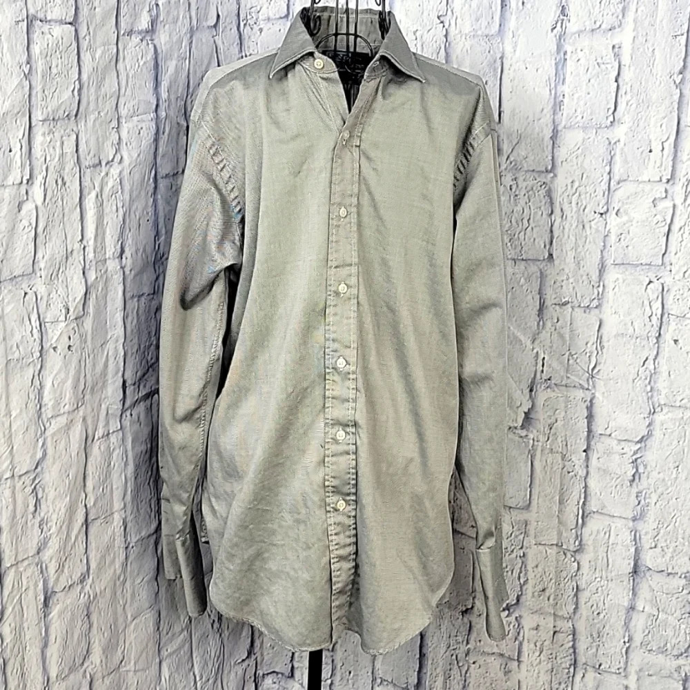 POLO RALPH LAUREN Black and White‎ Philip Button Up Men's Dress Shirt 15-32